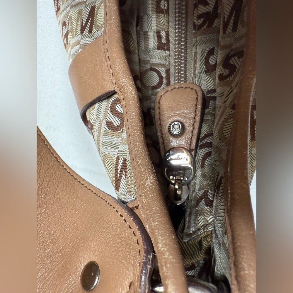 Salvatore Ferragamo Canvas & Leather Shoulder Bag with Callouts SOLD AS IS - Picture 8 of 15